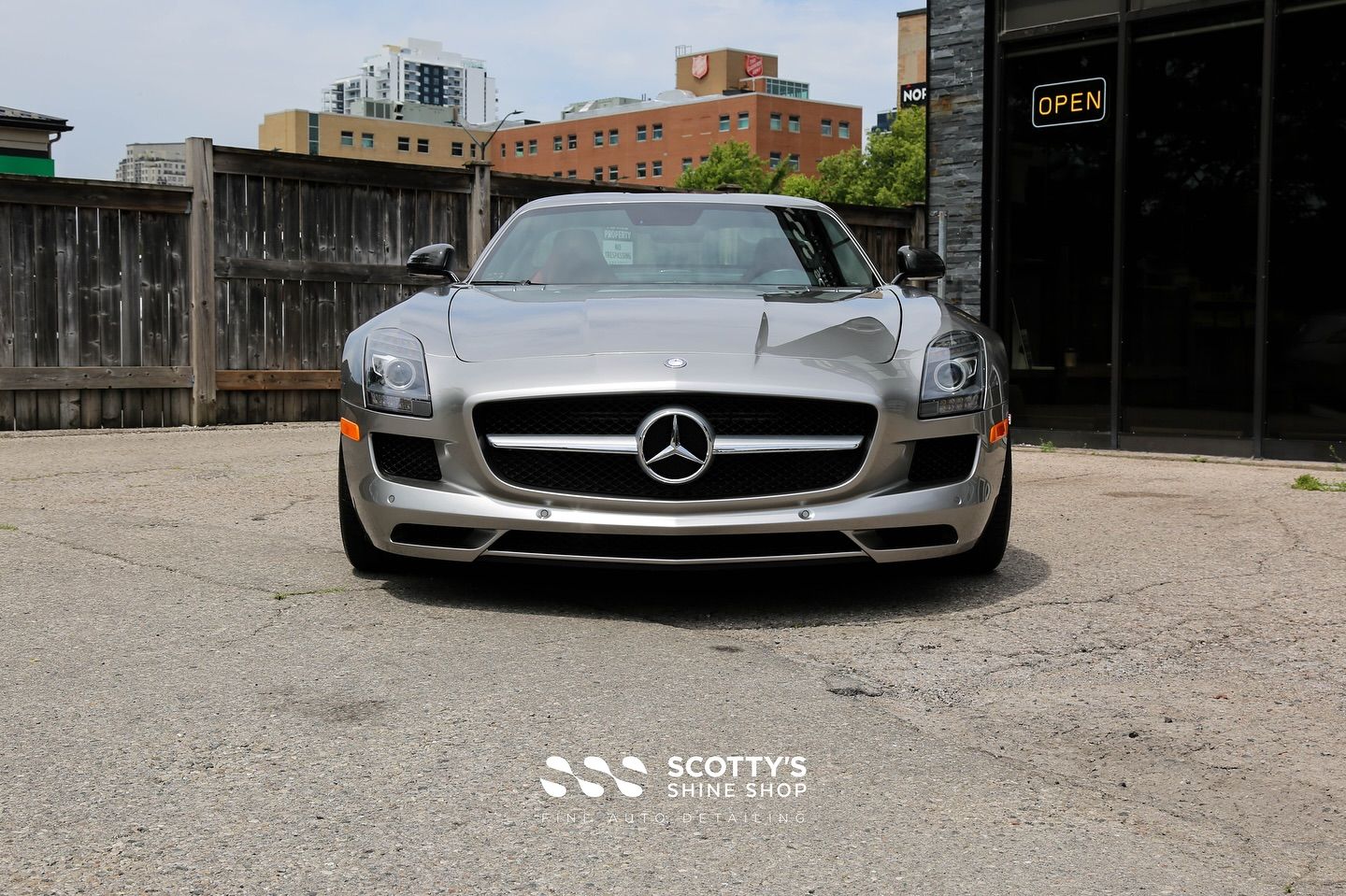 2011 Mercedes-Benz SLS AMG Premium SunTek Ultra Paint Protection Film front end view London, Ontario