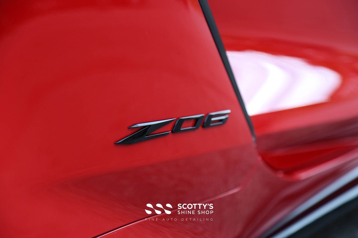 2014 Chevrolet Corvette Z06 Premium Suntek Ultra Paint Protection Film and Exclusive Llumar Formula 1 Ceramic Window Tint side emblem close up London, Ont Canada