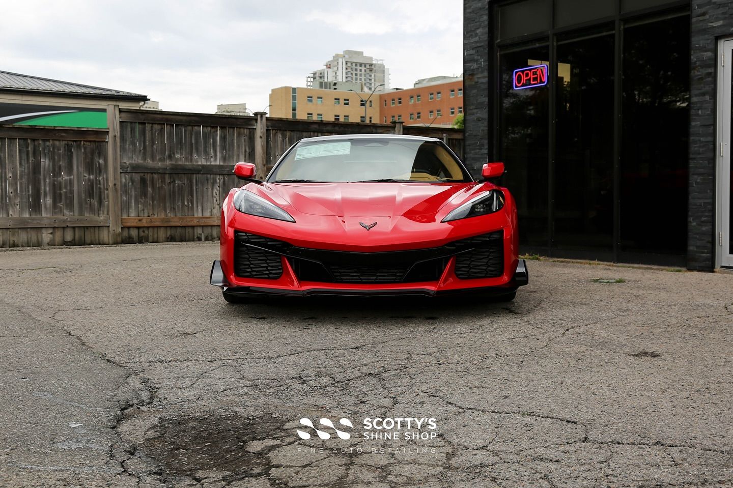 2014 Chevrolet Corvette Z06 Premium Suntek Ultra Paint Protection Film and Exclusive Llumar Formula 1 Ceramic Window Tint front end view London, Ontario
