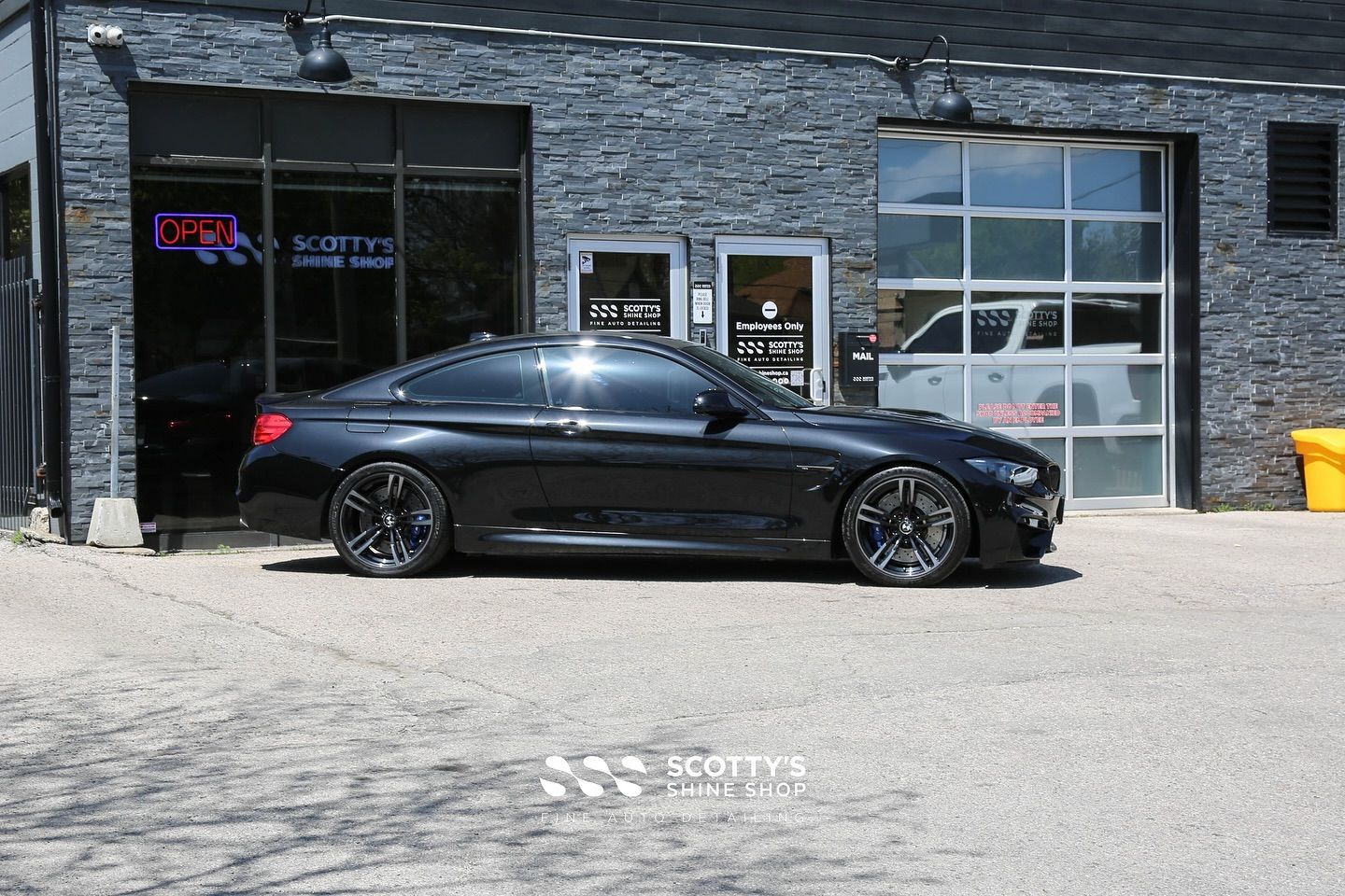 2015 BMW M4 Overspray Removal, Paint Correction, Modesta BC-04 Coating side view London, Ontario