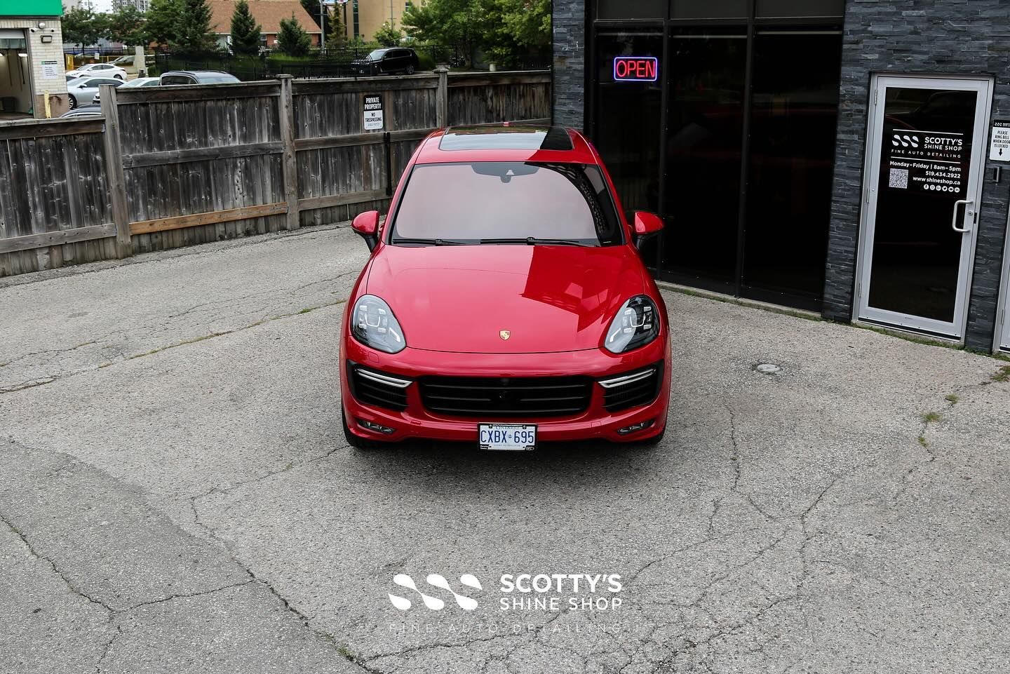 2016 Porsche Cayenne GTS Xpel Ultimate Plus Paint Protection Film on the Front End and Ceramic Coating London, ON