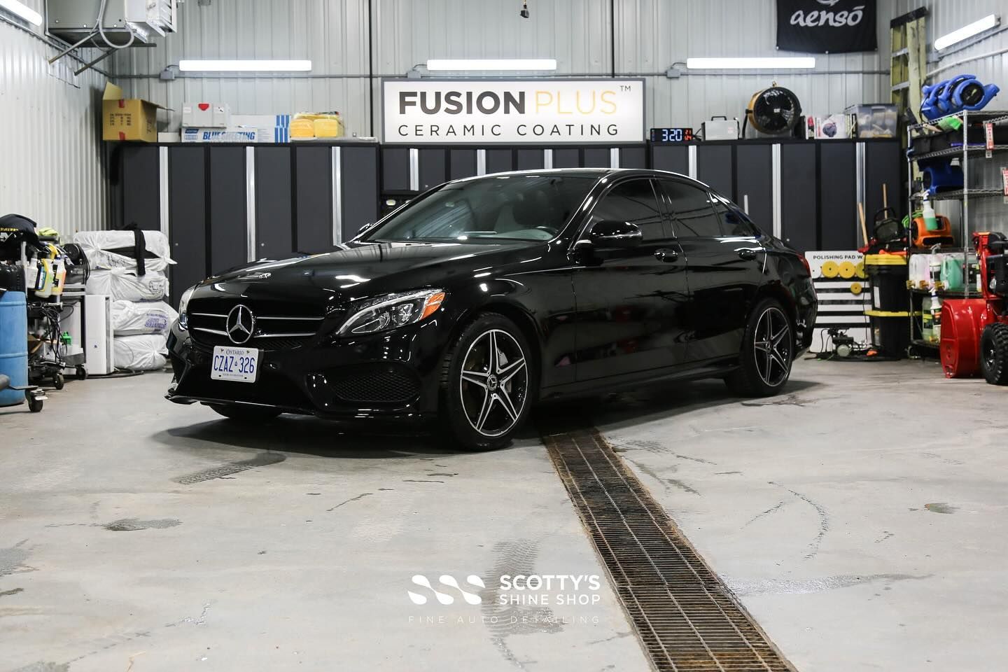 2017 Mercedes C300 4Matic Paint Correction, Paint Touch Up, Full Front End Paint Protection Film and Xpel Fusion Premium Ceramic Coating Ldn ON