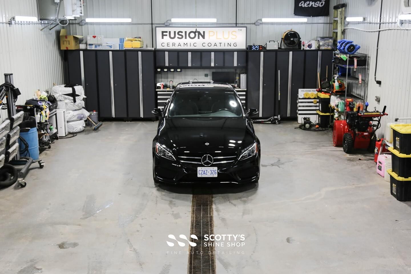 2017 Mercedes C300 4Matic Paint Correction, Paint Touch Up, Full Front End Paint Protection Film and Xpel Fusion Premium Ceramic Coating London, Ont