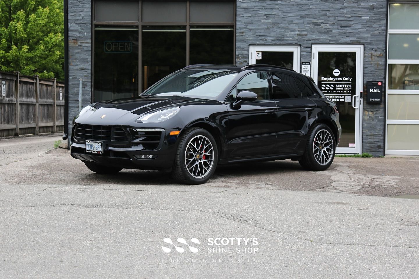 2017 Porsche Macan SunTek Ultra Paint Protection Film on the Full Front Bumper, Partial Hood , Partial Fenders , Side Mirrors London, Canada