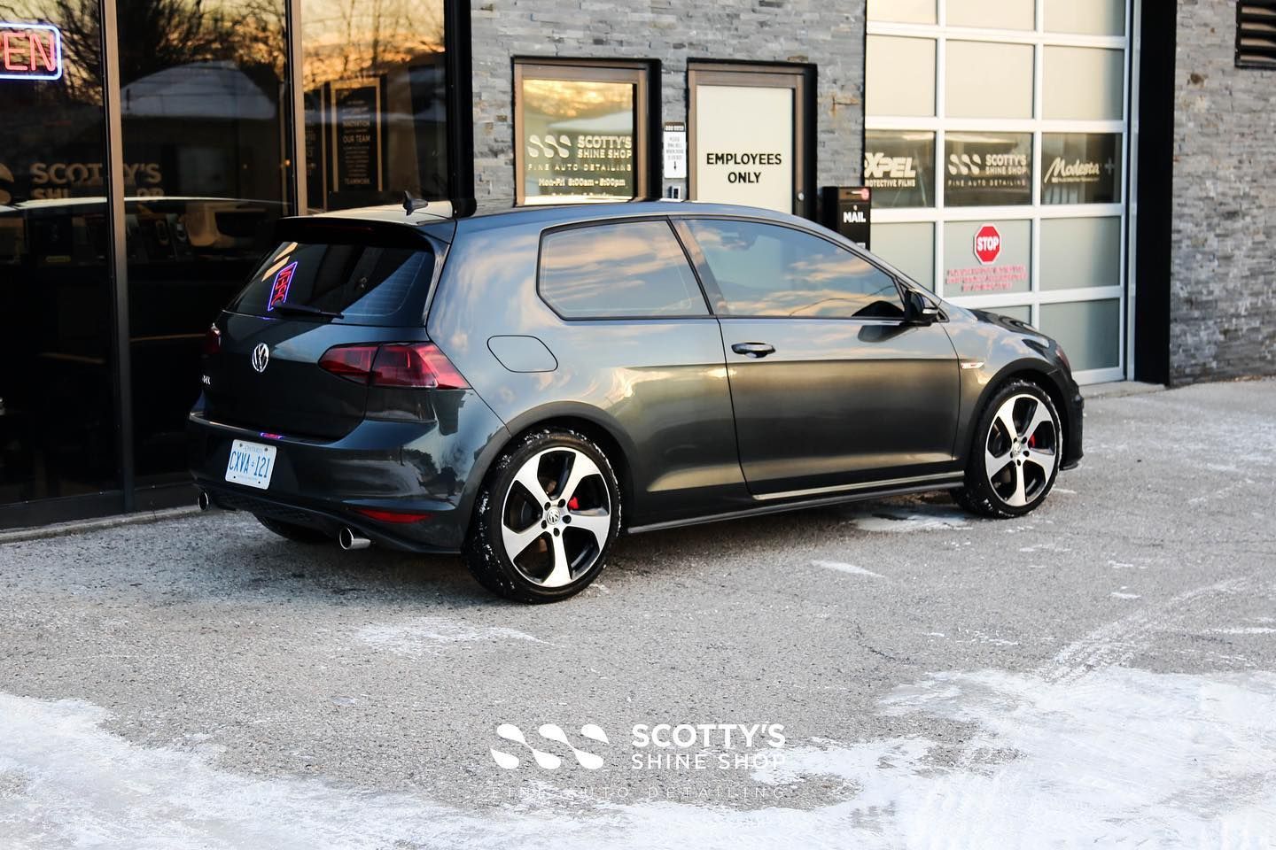 2017 VW GTI Light Polish, Ceramic Coating and Xpel Prime XR Plus Ceramic Window Tint rear view London, Ontario