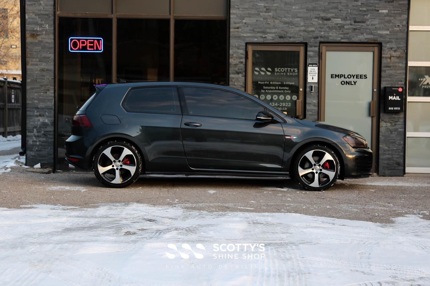 2017 VW GTI Light Polish, Ceramic Coating and Xpel Prime XR Plus Ceramic Window Tint side view London, Ontario