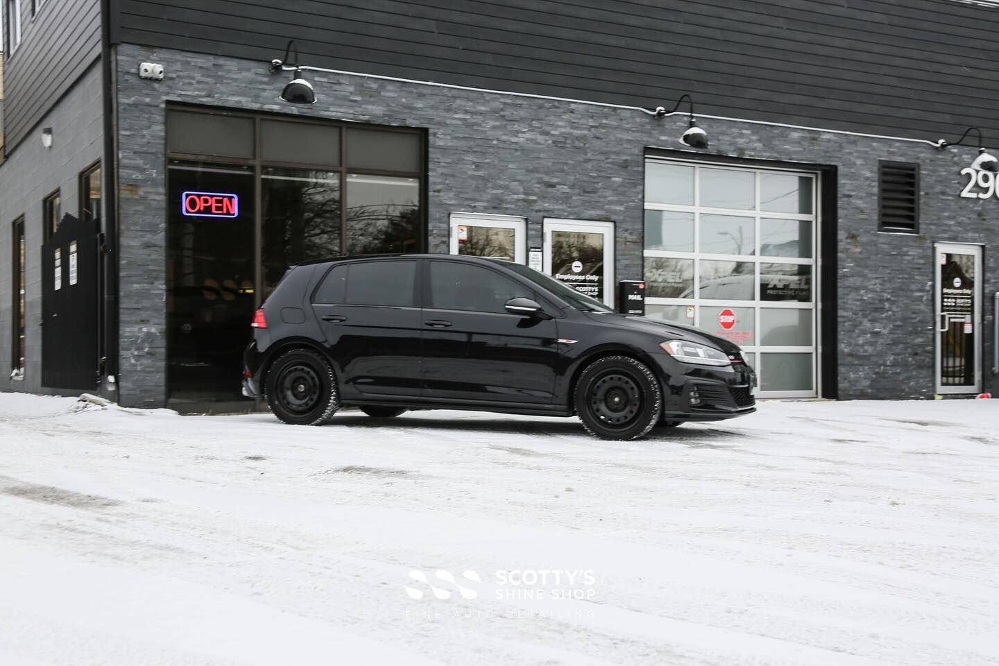 2018 VW Golf GTI Paint Correction, Xpel Fusion Premium Ceramic Coating and Xpel Prime CS Window Tint side view London, Ontario Canada