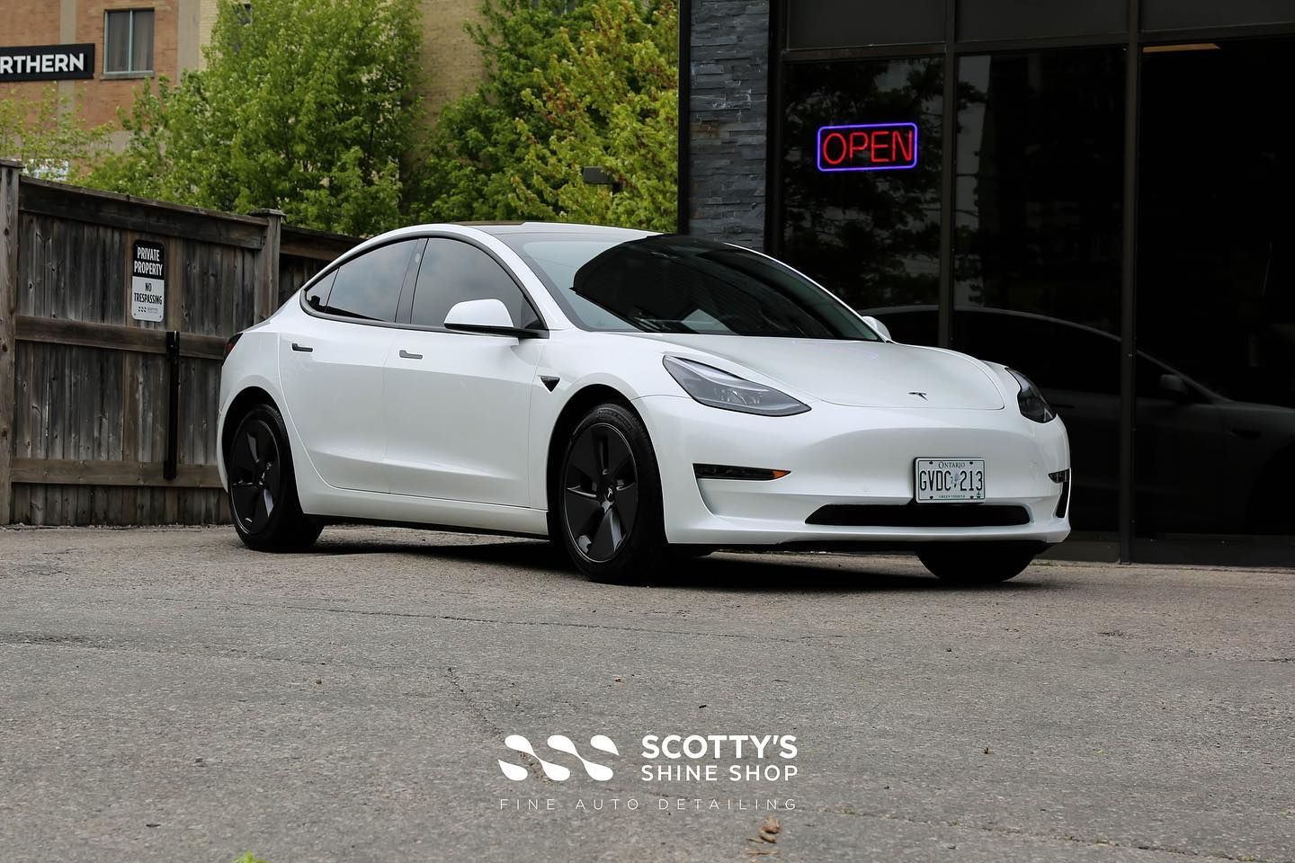 2021 Tesla Model 3 Paint Touch Ups, Paint Correction, Xpel Ultimate Plus Paint Protection Film, Xpel Prime XR Plus Window Tint and a Ceramic Coating London, Ont