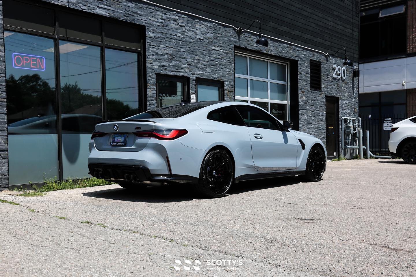 2022 BMW M4 Xpel Prime XR Ceramic Window Tint, Xpel Ultimate Plus Paint Protection Film, Gtechniq Crystal Serum Ultra Ceramic Coating London Ontario