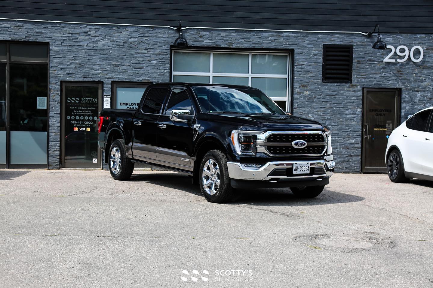 2022 Ford F150 King Ranch xpel Ultimate Plus paint protection film and Prime XR Plus ceramic window tint london ontario