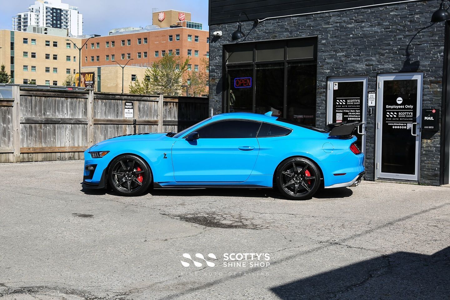 2022 Ford Mustang GT500 LLumar Formula 1 Stratos Ceramic Window Tint, SunTek Ultra Full Body Paint Protection Film, Ultrafit Wincrest EVO Windshield Protection Film, Modesta BC-06 & 04 side view London, Ontario Canada
