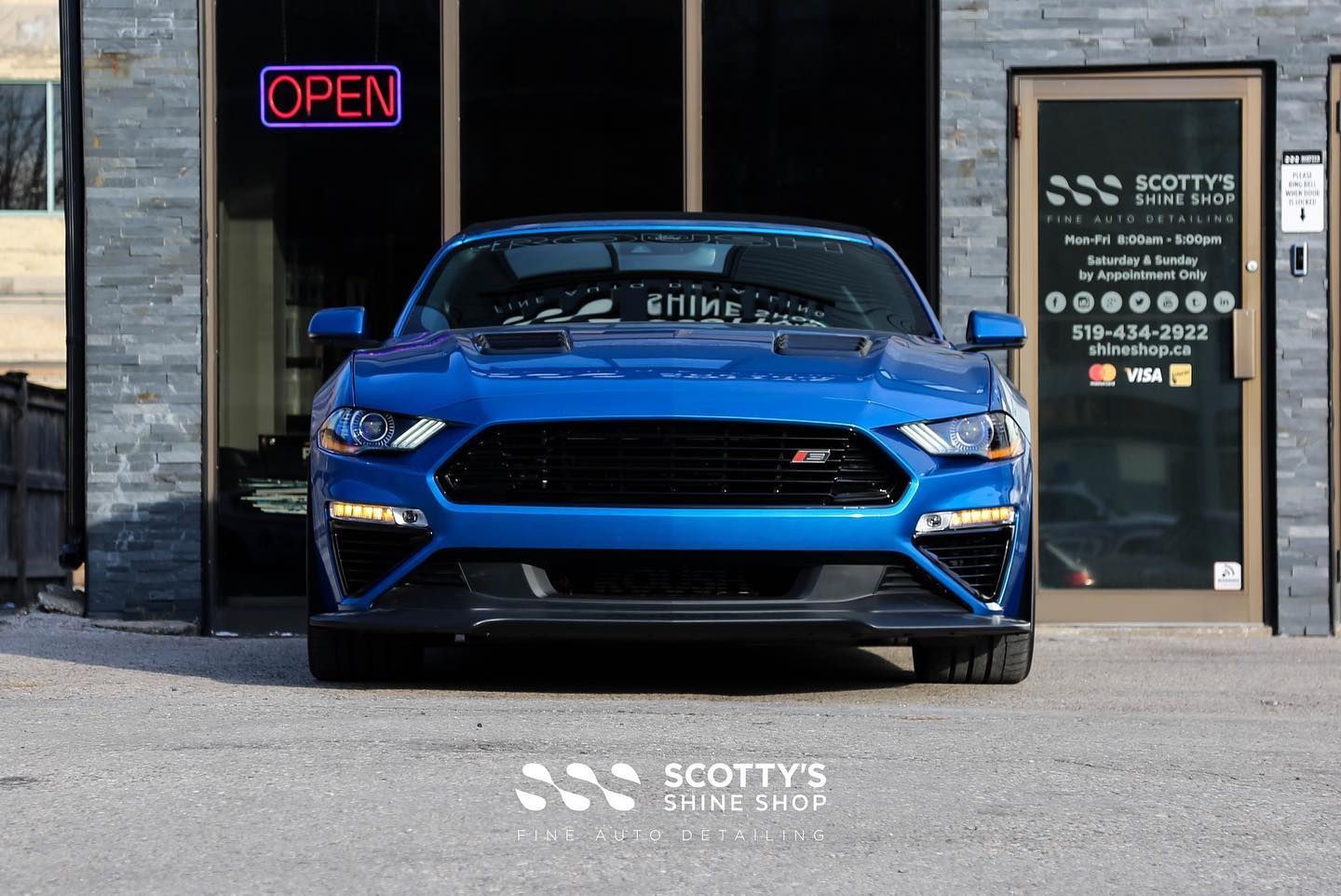 2022 Ford Mustang ROUSH Edition Xpel Ultimate Plus Paint Protection Film, Paint Correction, Ceramic Coating, Replacement Window Tint front end view London, ON