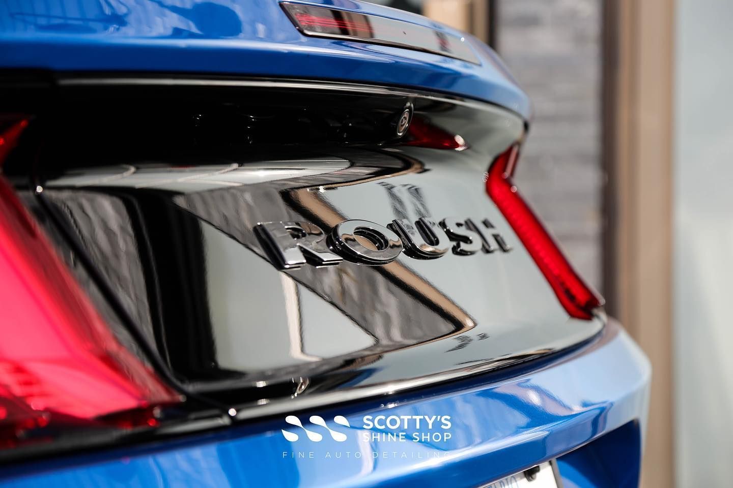 2022 Ford Mustang ROUSH Edition Xpel Ultimate Plus Paint Protection Film, Paint Correction, Ceramic Coating, Replacement Window Tint emblem close up London, ON