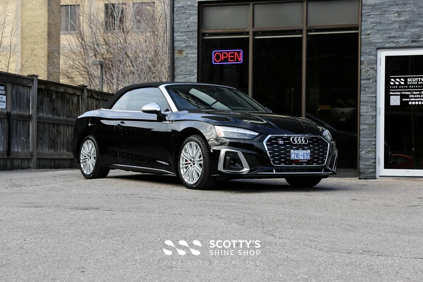 2023 Audi S5 Cabriolet Interior Detail and Xpel Prime CS Window Tint London, Canada
