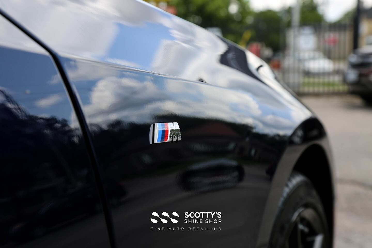 2023 BMW M340i Xpel Ultimate Plus Paint Protection Film, Xpel Prime XR Plus Ceramic Window Tint and Ceramic Coatings side emblem view London, Ontario