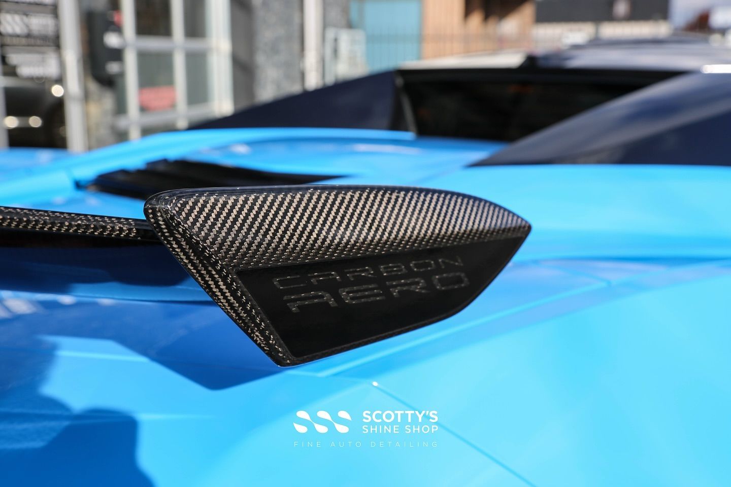 2023 Chevrolet Corvette Z06 Premium Suntek Ultra Paint Protection Film, LLumar Formula 1 Stratos Ceramic Window Tint, Modesta Ceramic Coating on Wheels, Body and Glass rear close up London, ON