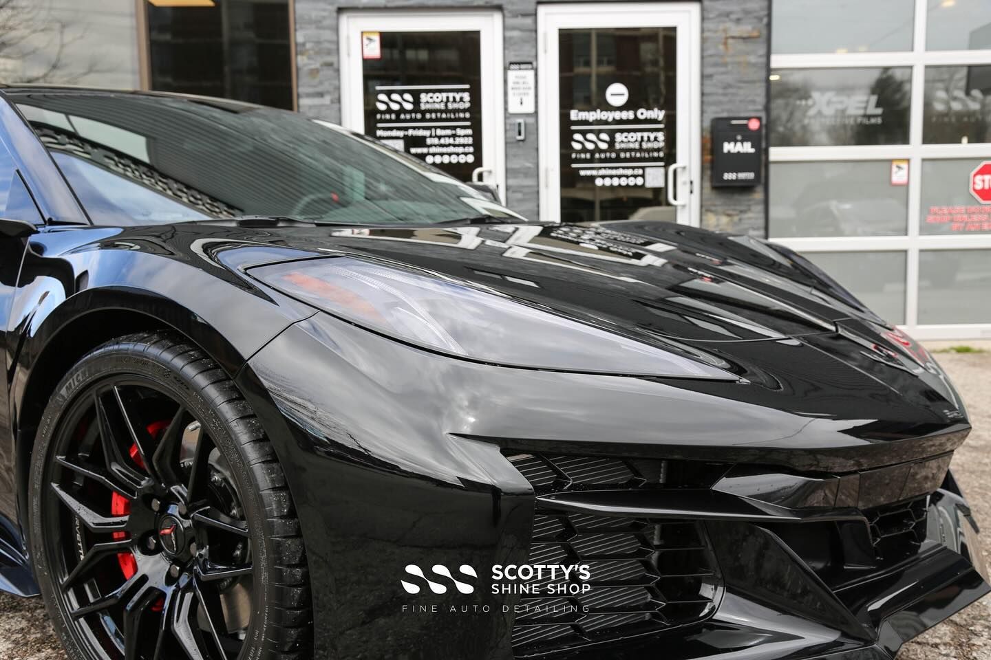 2023 Chevrolet Corvette Z06 Xpel Paint Protection Film front end close up London, Ontario
