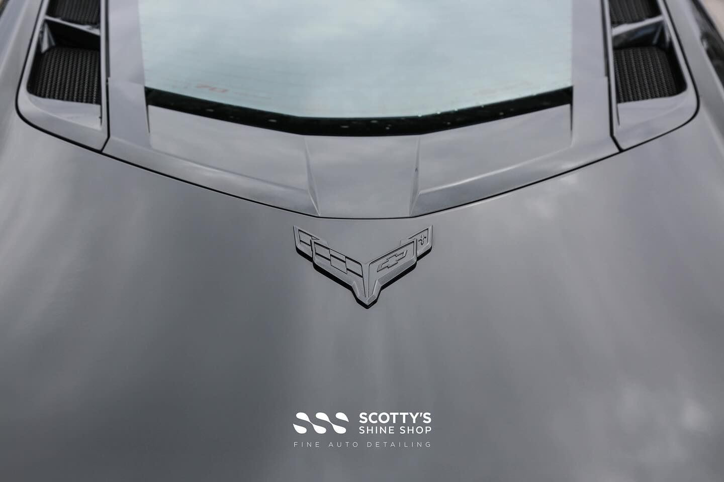2023 Chevrolet Corvette Z06 Xpel Paint Protection Film emblem close up London, ON