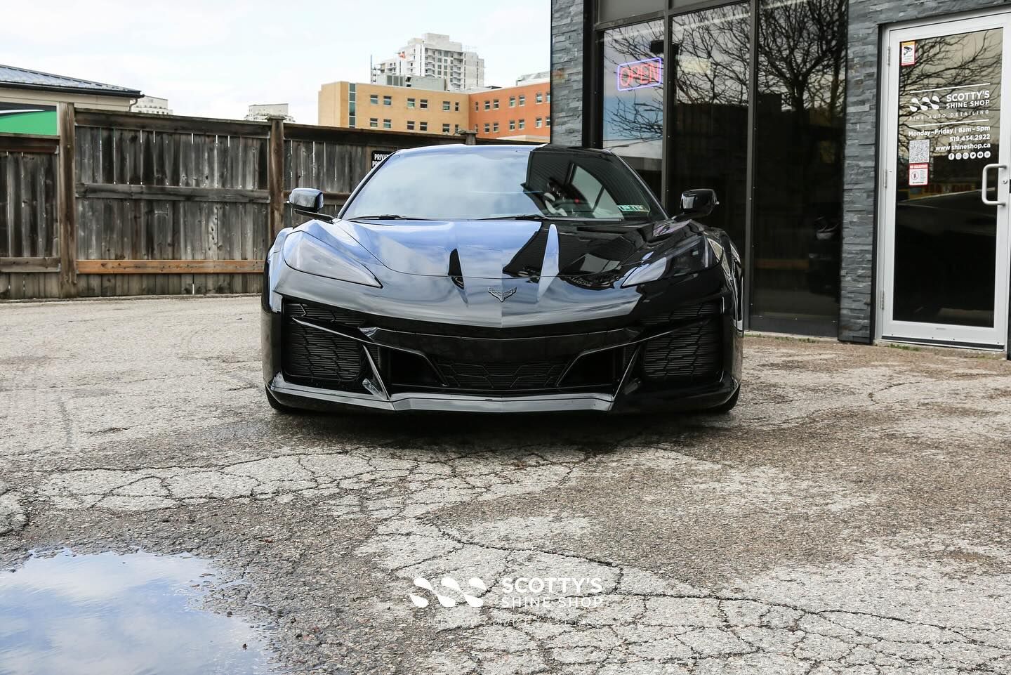 2023 Chevrolet Corvette Z06 Xpel Paint Protection Film front end view London, Ontario Canada