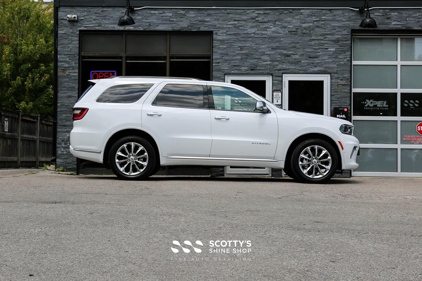 2023 Dodge Durango Light Paint Correction and Modesta BC-X Ceramic Coating side view London, ON