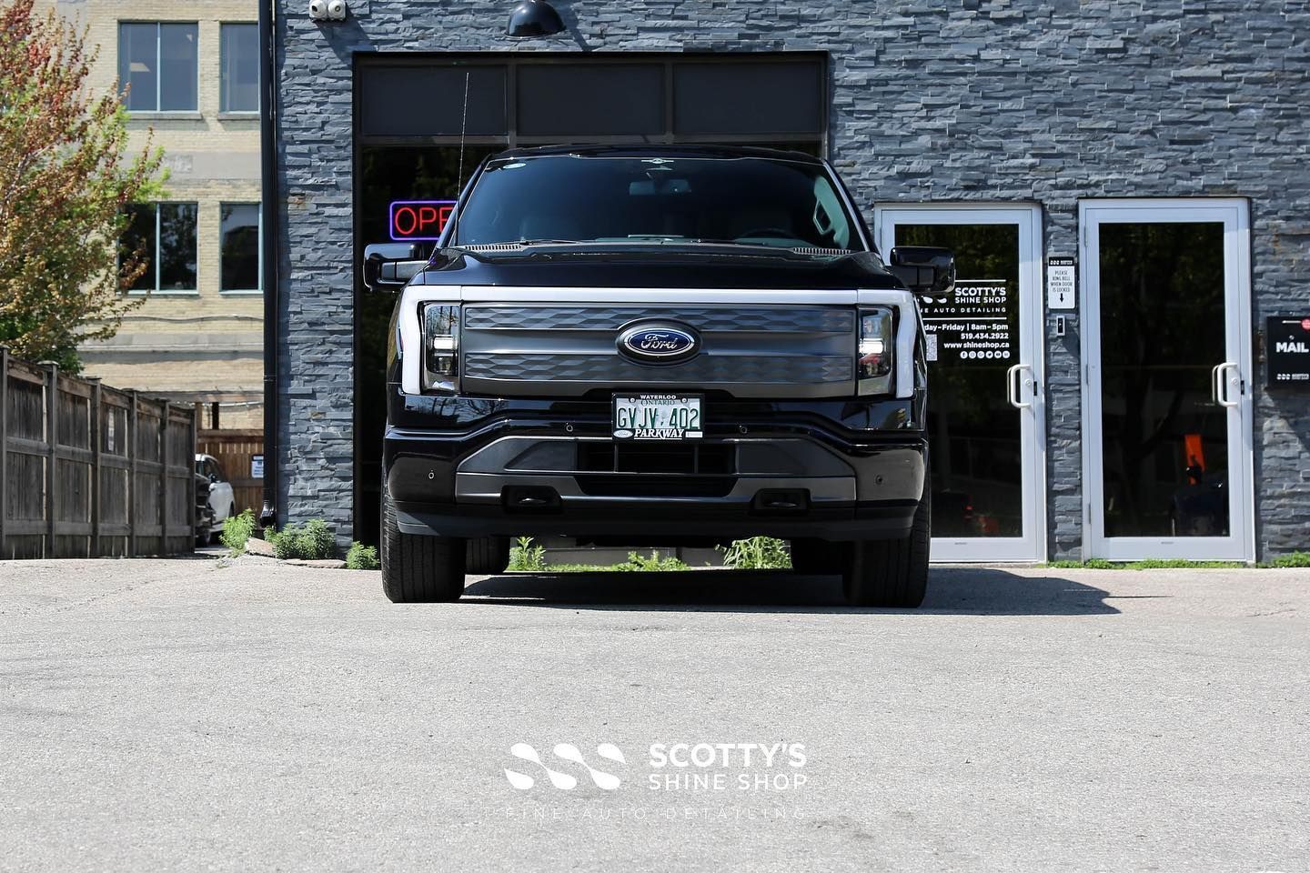 2023 Ford Lightning Paint Correction and Modesta BC-X Ceramic Coating front end view London, ON