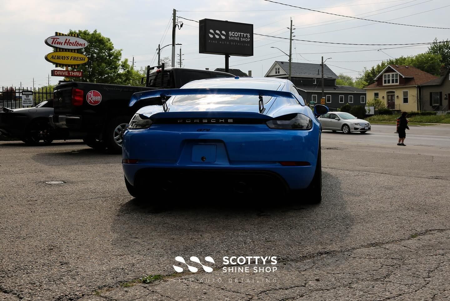 2023 Porsche Cayman GT4 Xpel Ultimate Plus Paint Protection Film back end view London, Ont Canada