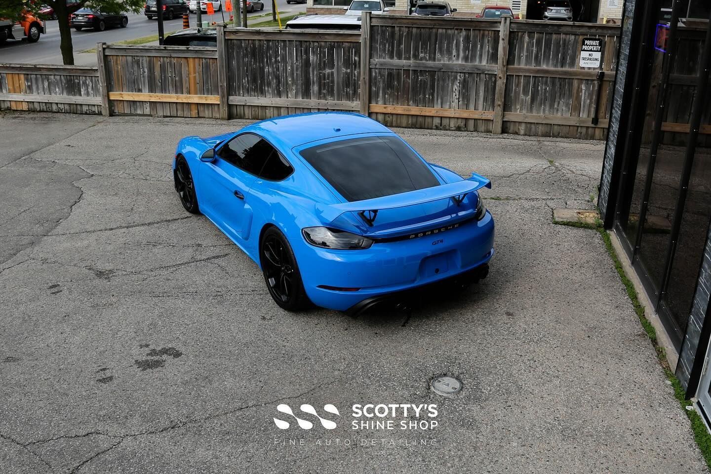 2023 Porsche Cayman GT4 Xpel Ultimate Plus Paint Protection Film rear view London, Canada