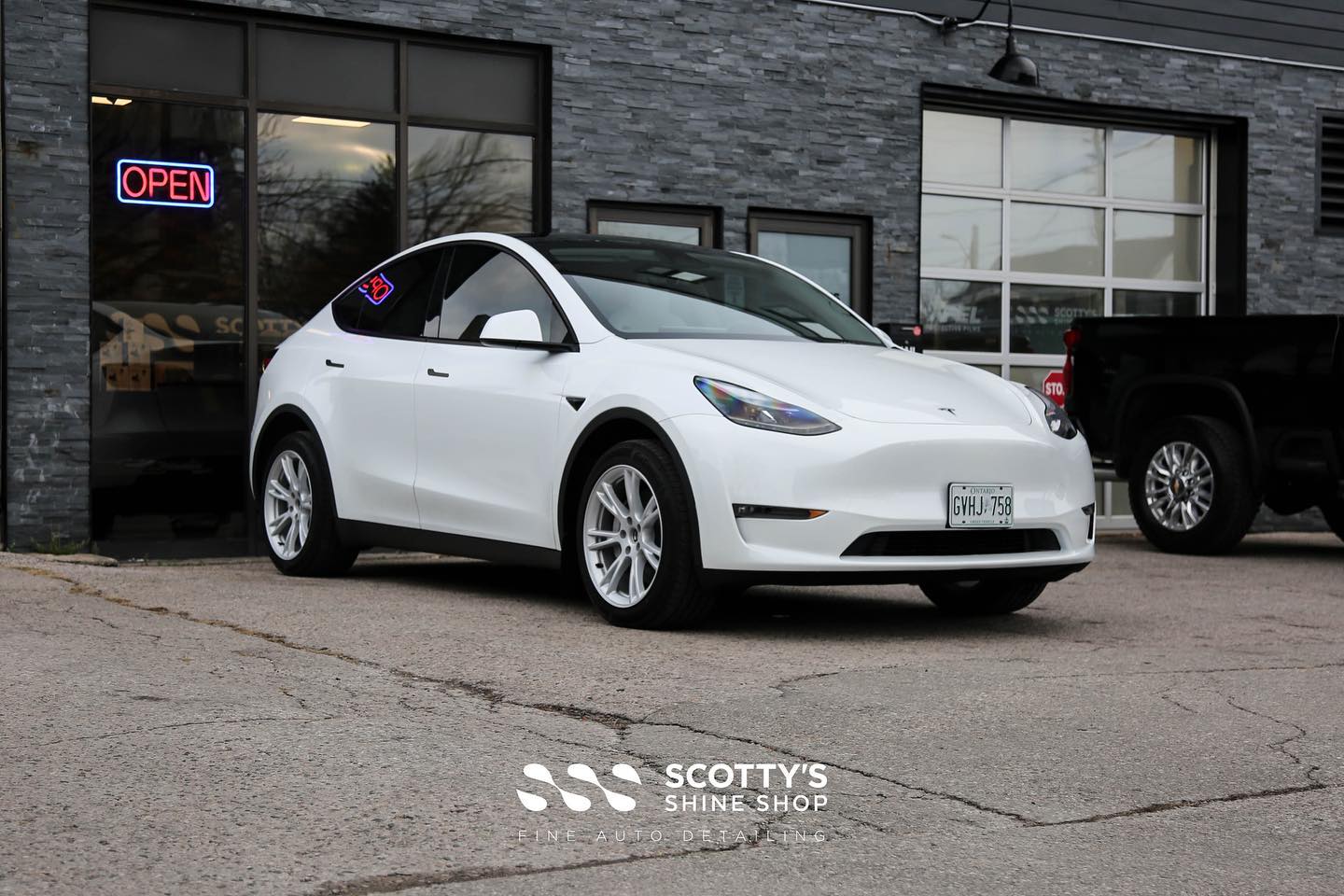 2023 Tesla Model 3 Xpel Ultimate Paint Protection Film and Xpel Prime XR Plus Ceramic Window Tint side view London, Canada