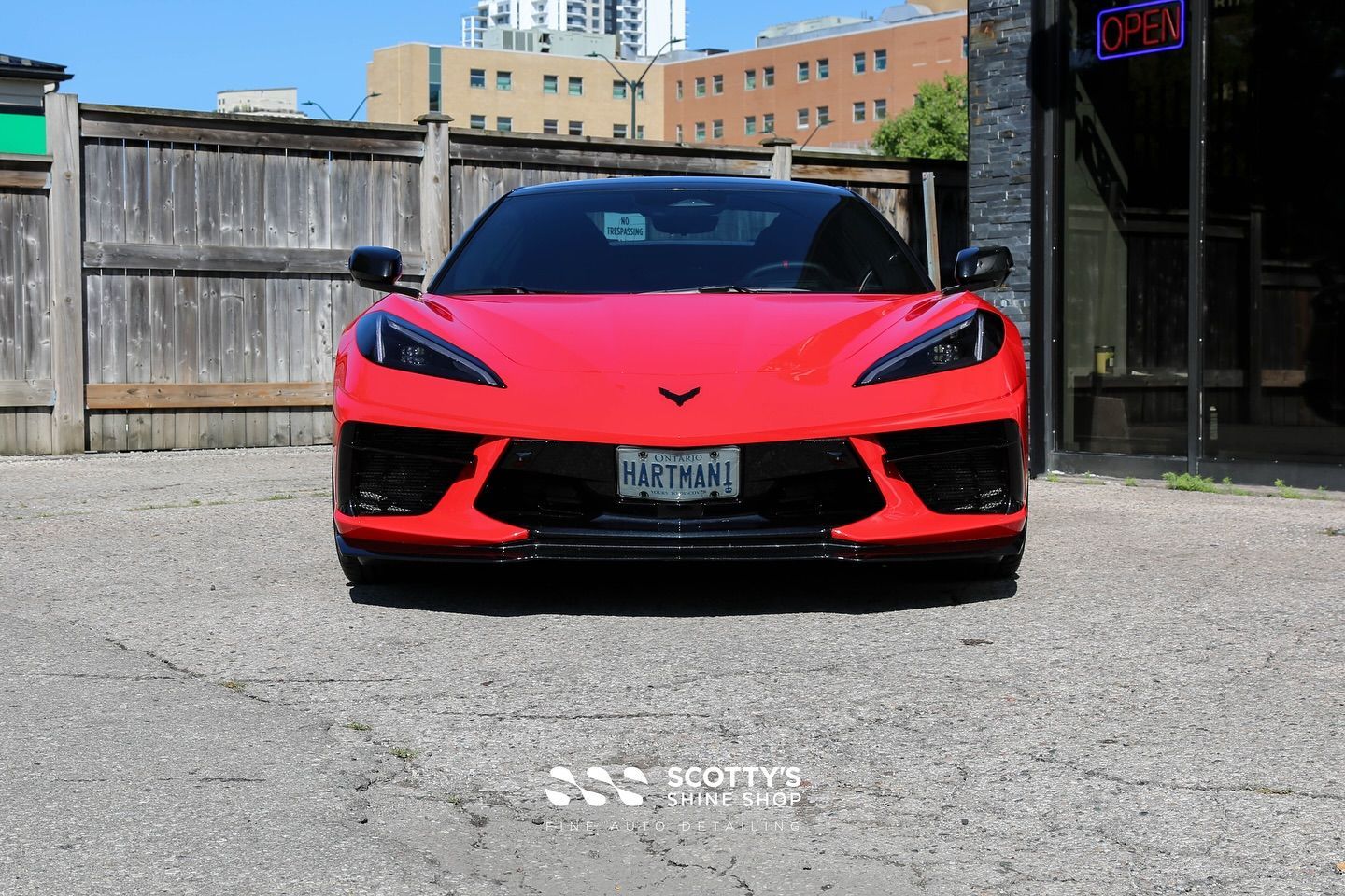2024 Chevrolet Corvette C8 Convertible Full Body Paint Protection Film, Window Tint and Ceramic Coating front end close up London, ON Canada