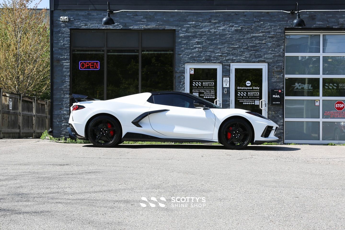 2024 Chevrolet Corvette Convertible Full Body Paint Protection with Suntek Ultra, Top of the Line Ceramic Window Film, Powder Coated Wheels, Ceramic Coating side view London, ON