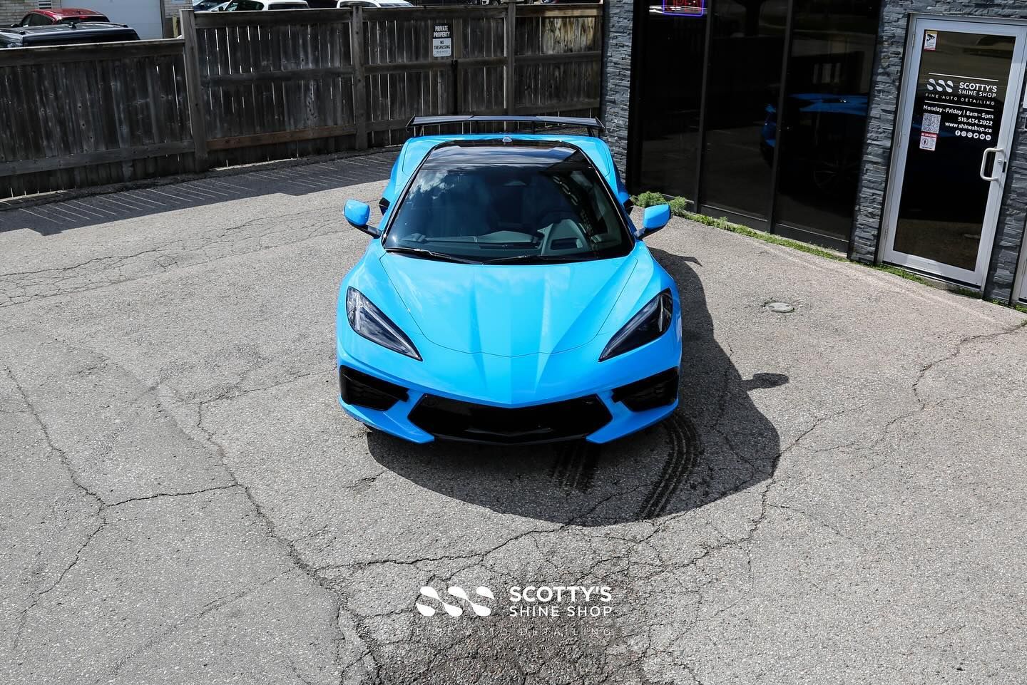 2024 Chevrolet Corvette Full Body Protection in Xpel Paint Protection Film and Window Tint hood view from above London, Ont Canada