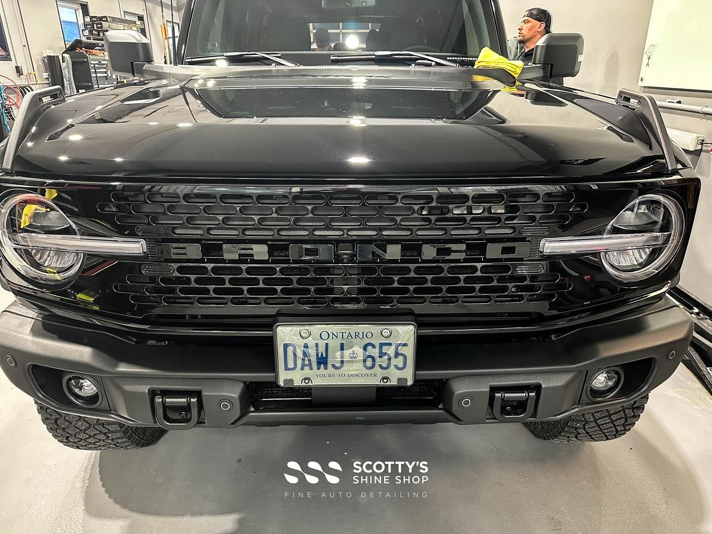 2024 Ford Bronco Paint Correction and Ceramic Coating and Emblem Black Out After London, Ontario Canada