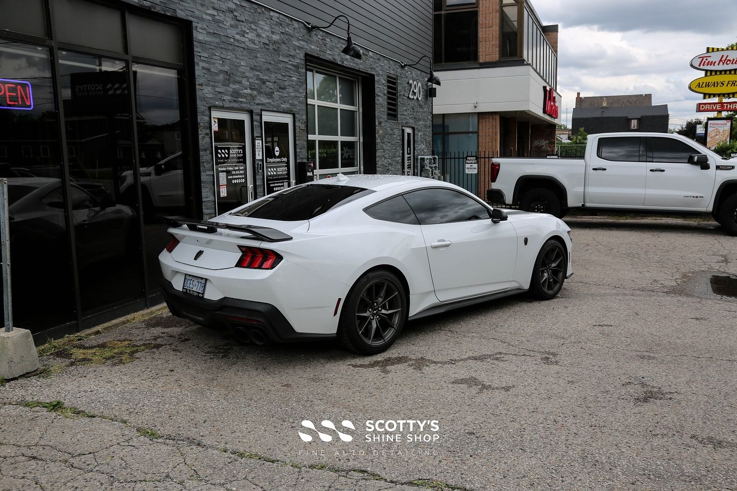 2024 Ford Mustang Darkhorse Llumar Formula 1 Stratos Ceramic Window Tint rear view London, Ontario