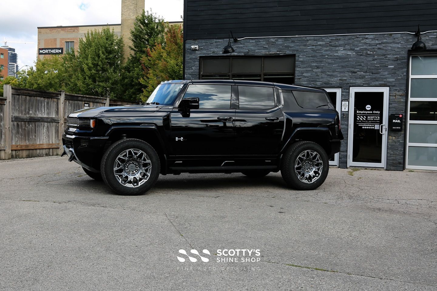2024 GMC HUMMER EV SUV Llumar Formula 1 Window Tint side view London, Ontario