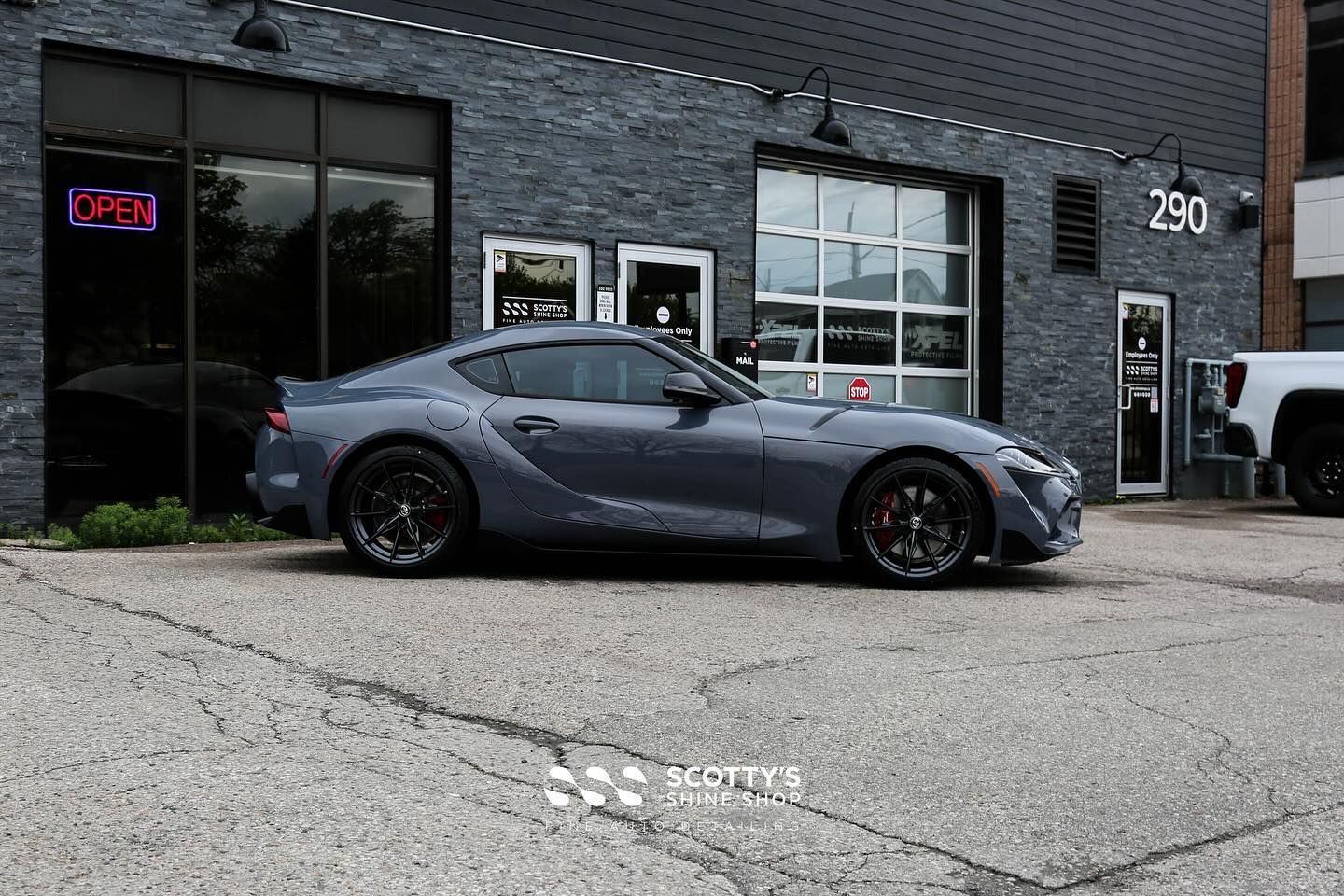 2024 Toyota GR Supra Premium Suntek Ultra Paint Protection Film and Premium Ceramic Window Tint side view London, Canada