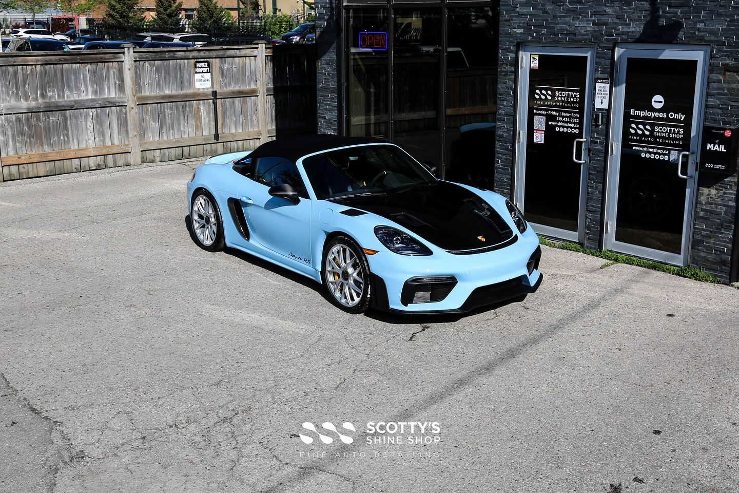 2024 Porsche 718 Spyder RS Premium Suntek Ultra Paint Protection Film view from above London, ON