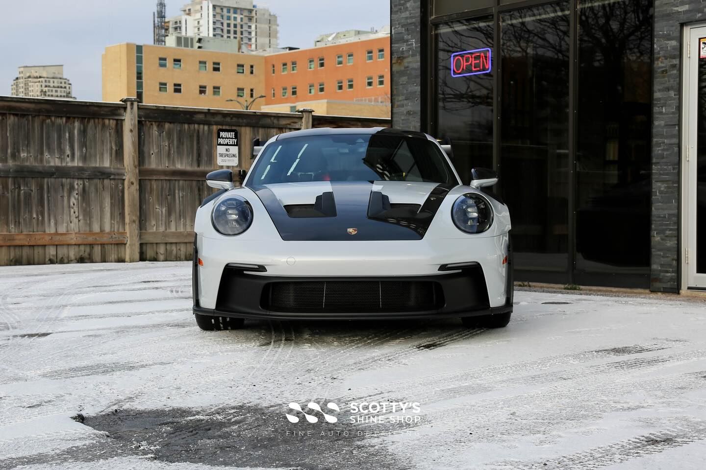 2024 Porsche GT3RS Xpel Ultimate Plus Paint Protection Film and Xpel Prime CS Window Tint front end view London, ON