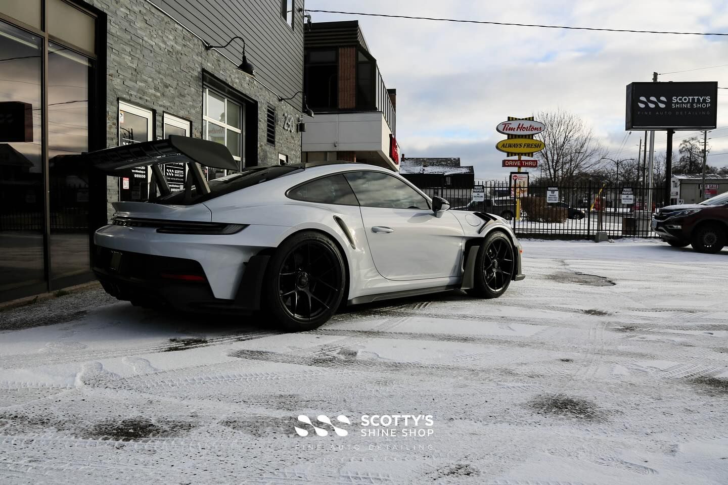 2024 Porsche GT3RS Xpel Ultimate Plus Paint Protection Film and Xpel Prime CS Window Tint side view London, ON