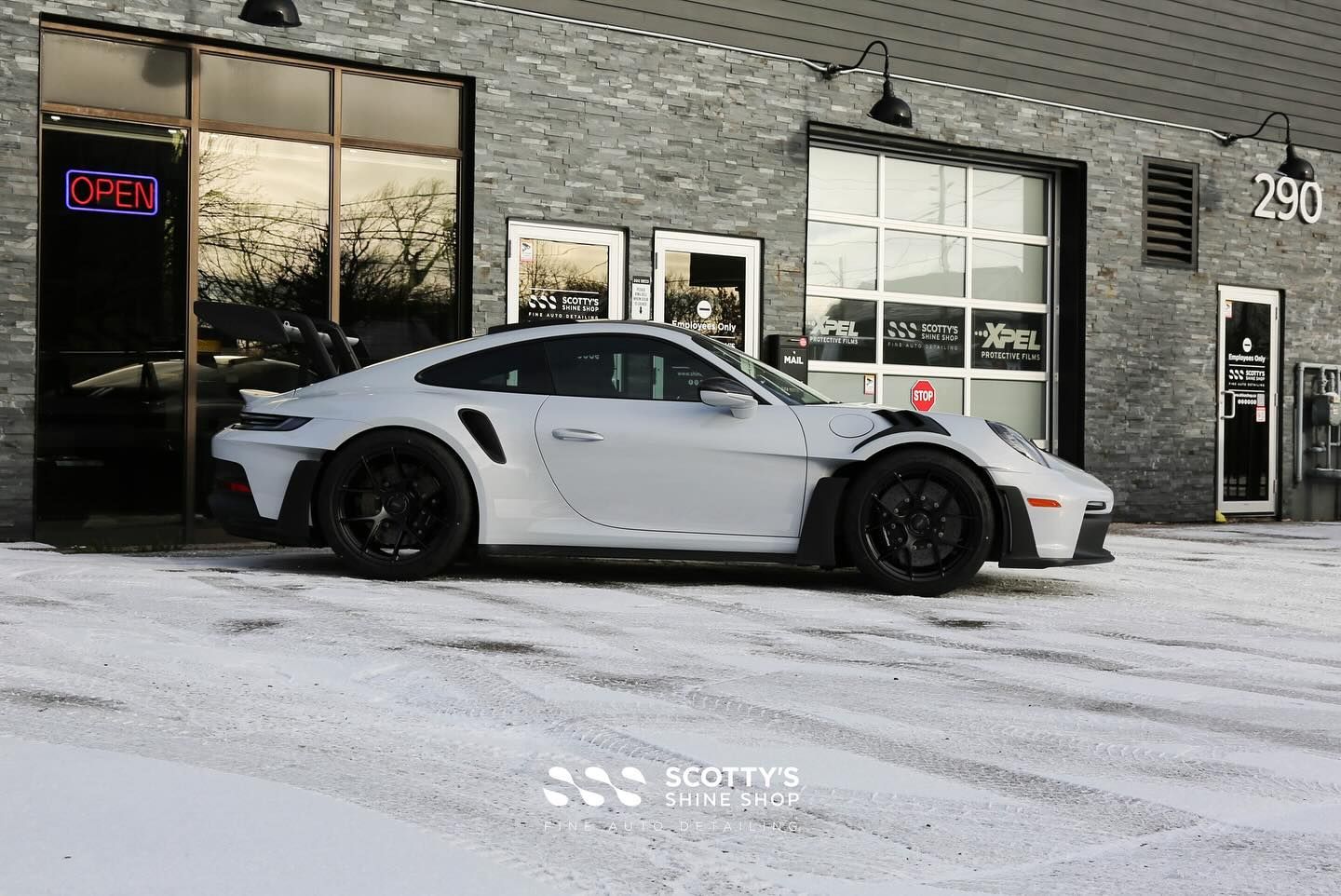 2024 Porsche GT3RS Xpel Ultimate Plus Paint Protection Film and Xpel Prime CS Window Tint side view London, Ontario CA