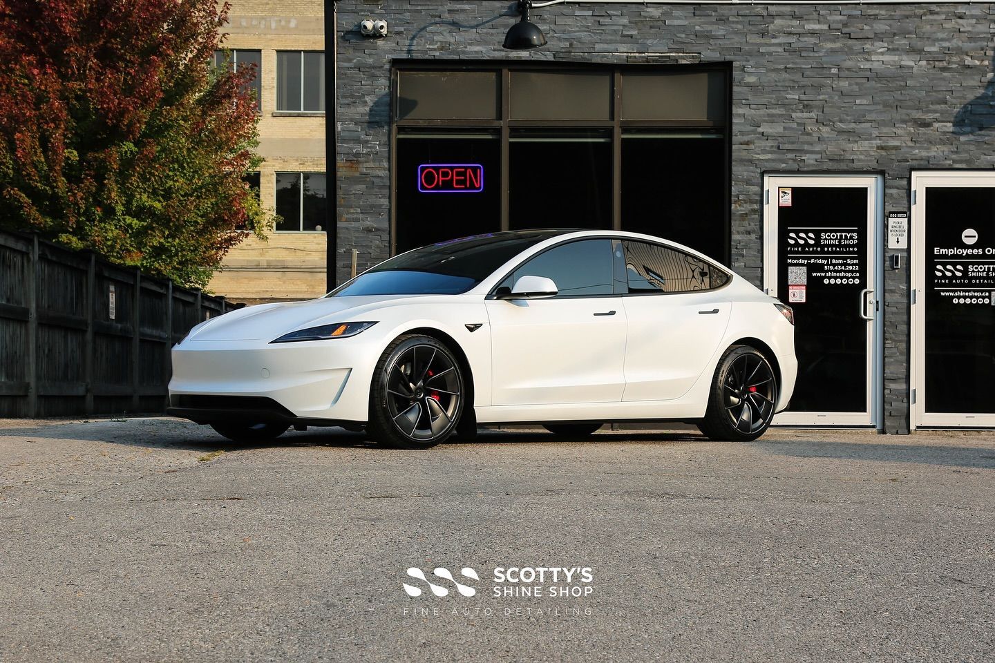 2024 Tesla Model 3 Performance Full Body Wrap in Premium Suntek Ultra Matte Paint Protection Film, Modesta BC-M Ceramic Coating and BC-06 on the Wheels London, Canada
