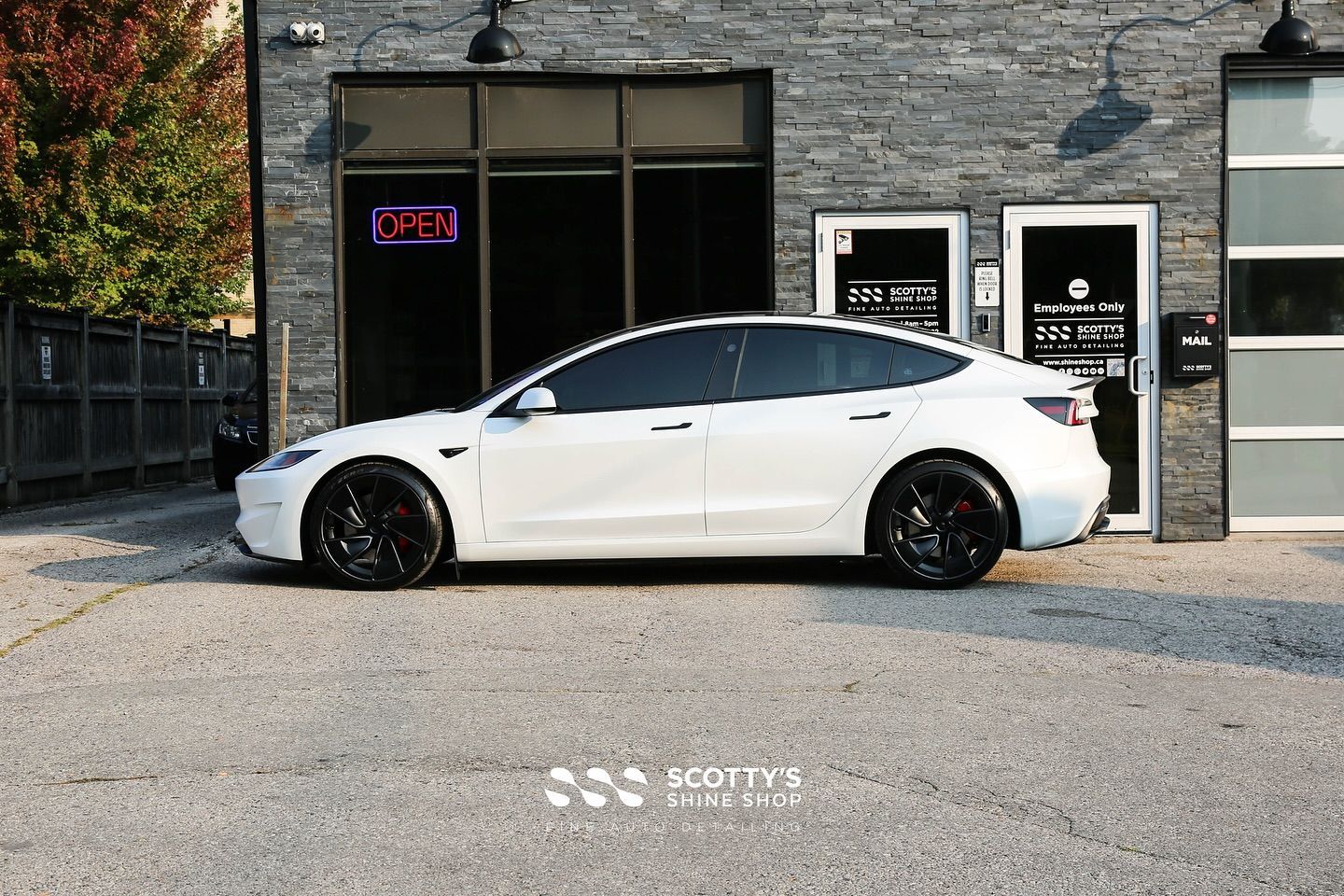 2024 Tesla Model 3 Performance Full Body Wrap in Premium Suntek Ultra Matte Paint Protection Film, Modesta BC-M Ceramic Coating and BC-06 on the Wheels London, Ontario