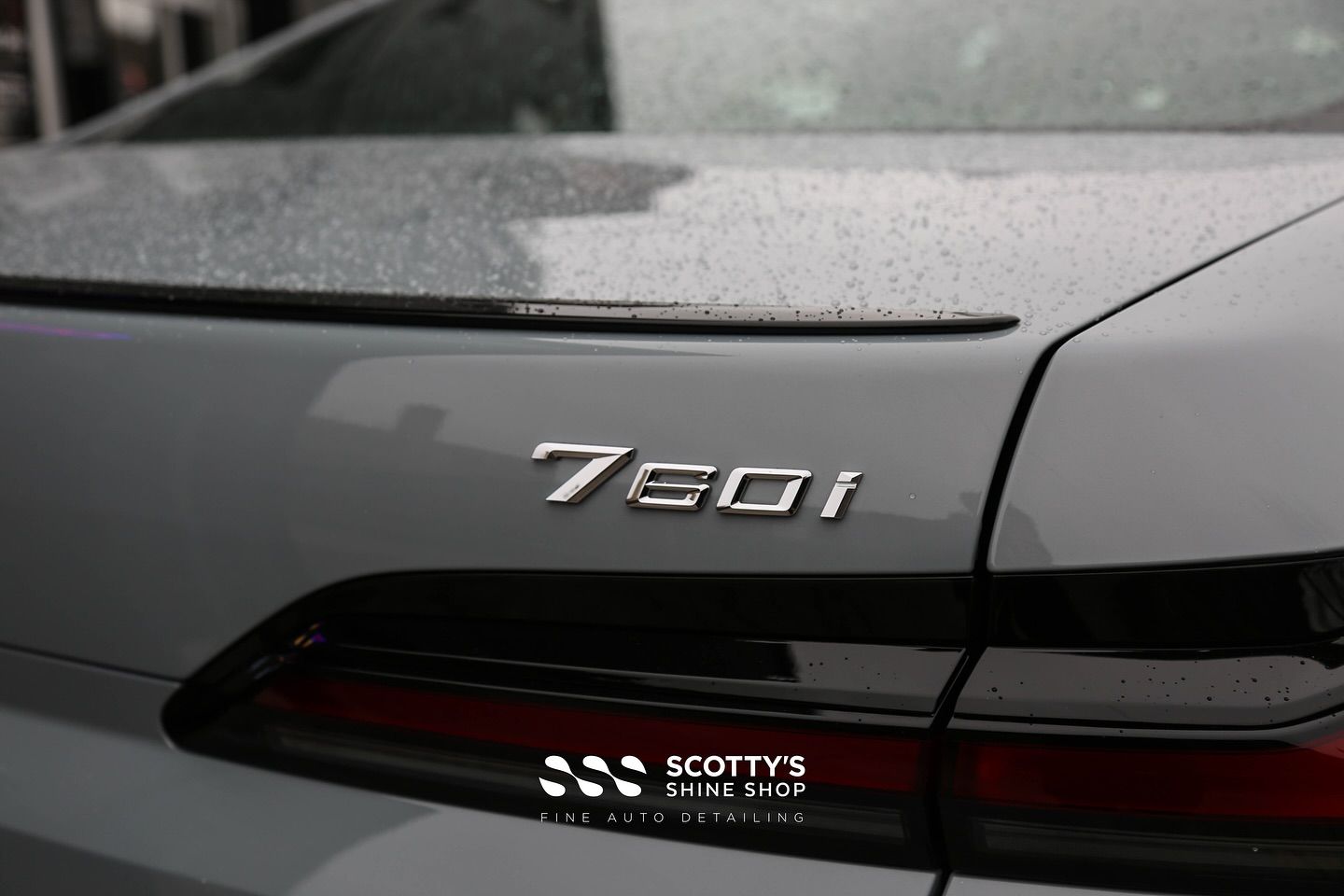 2025 BMW 760i Paint Correction, Modesta BC-04 Ceramic Coating, Modesta BC-06 Ceramic Coating rear close up London, Ont Canada