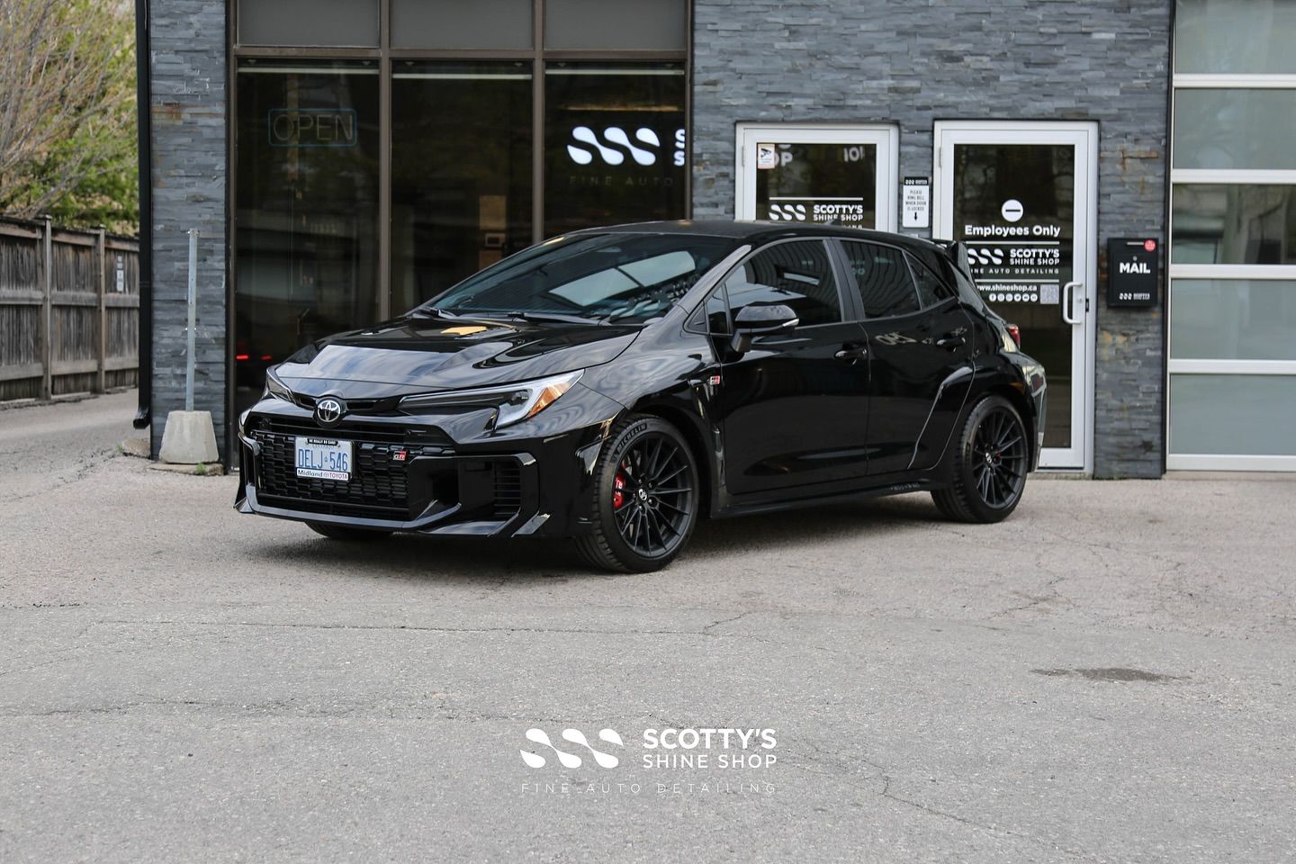 2025 Toyota GR Corolla LLumar Formula 1 Stratos Ceramic Window Tint , Paint Correction, Modesta BC-04 Nano-Titanium Glass Coating, Modesta BC-06 Heat Resistant Glass Wheel Coating emblem close up London, ON