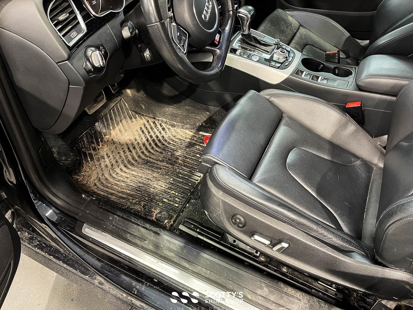 Audi custom interior detailing services before