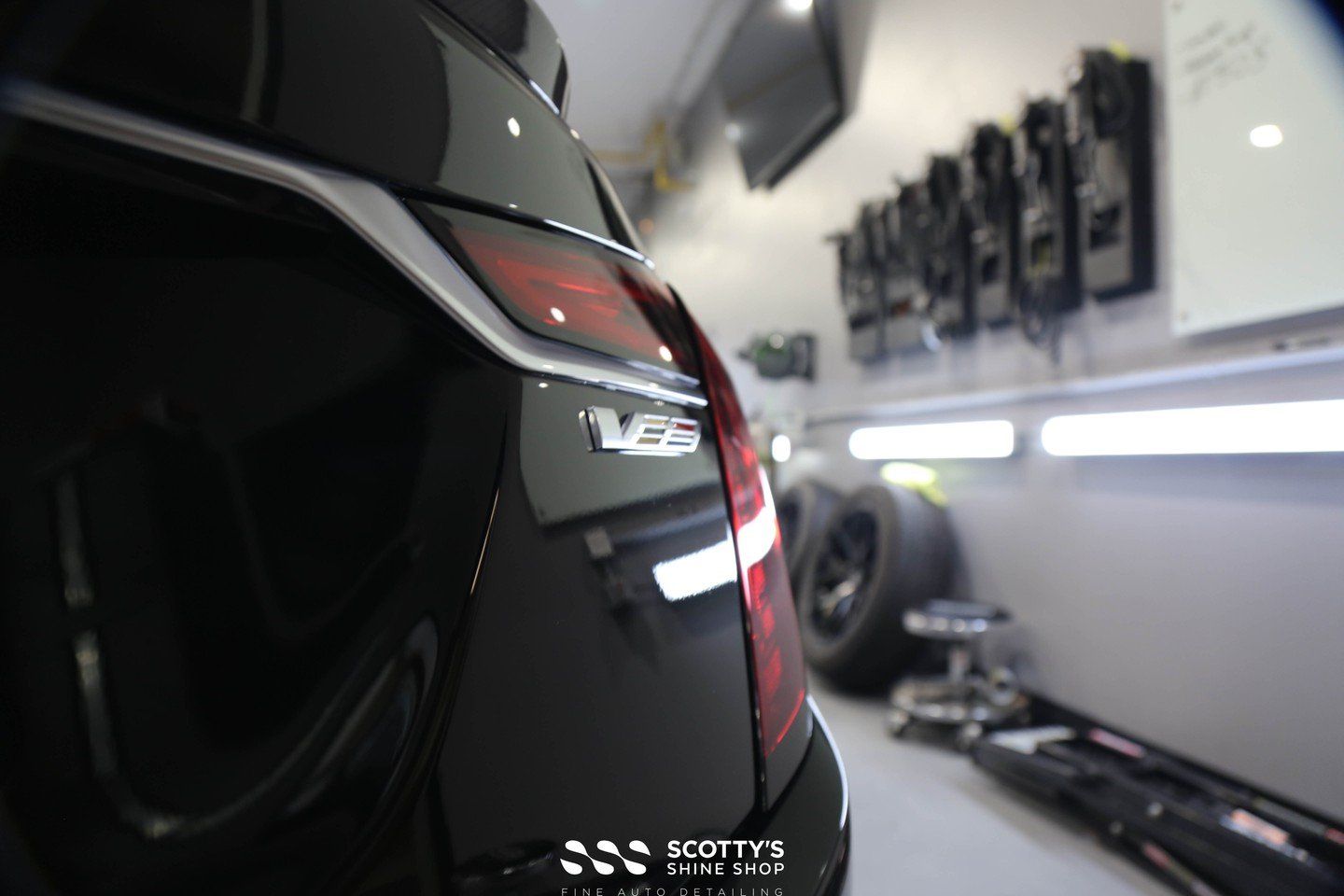 Cadillac CT6-V Blackwing - paint correction and ceramic coating - read model emblem detail - Ldn Ontario