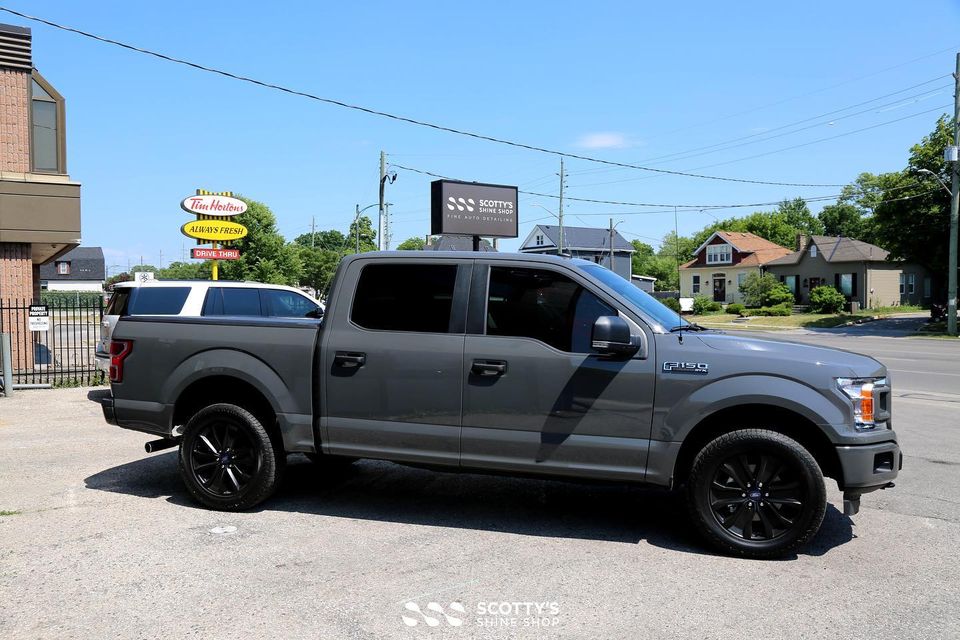 Ceramic window Tint on a Ford F150 in London at Scotty's