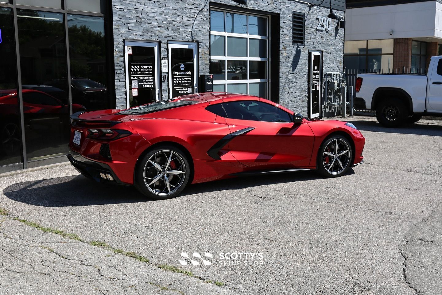 Chevrolet Corvette C8 Suntek Ultra Paint Protection Film and Modesta Ceramic Coatings rear view London, Canada