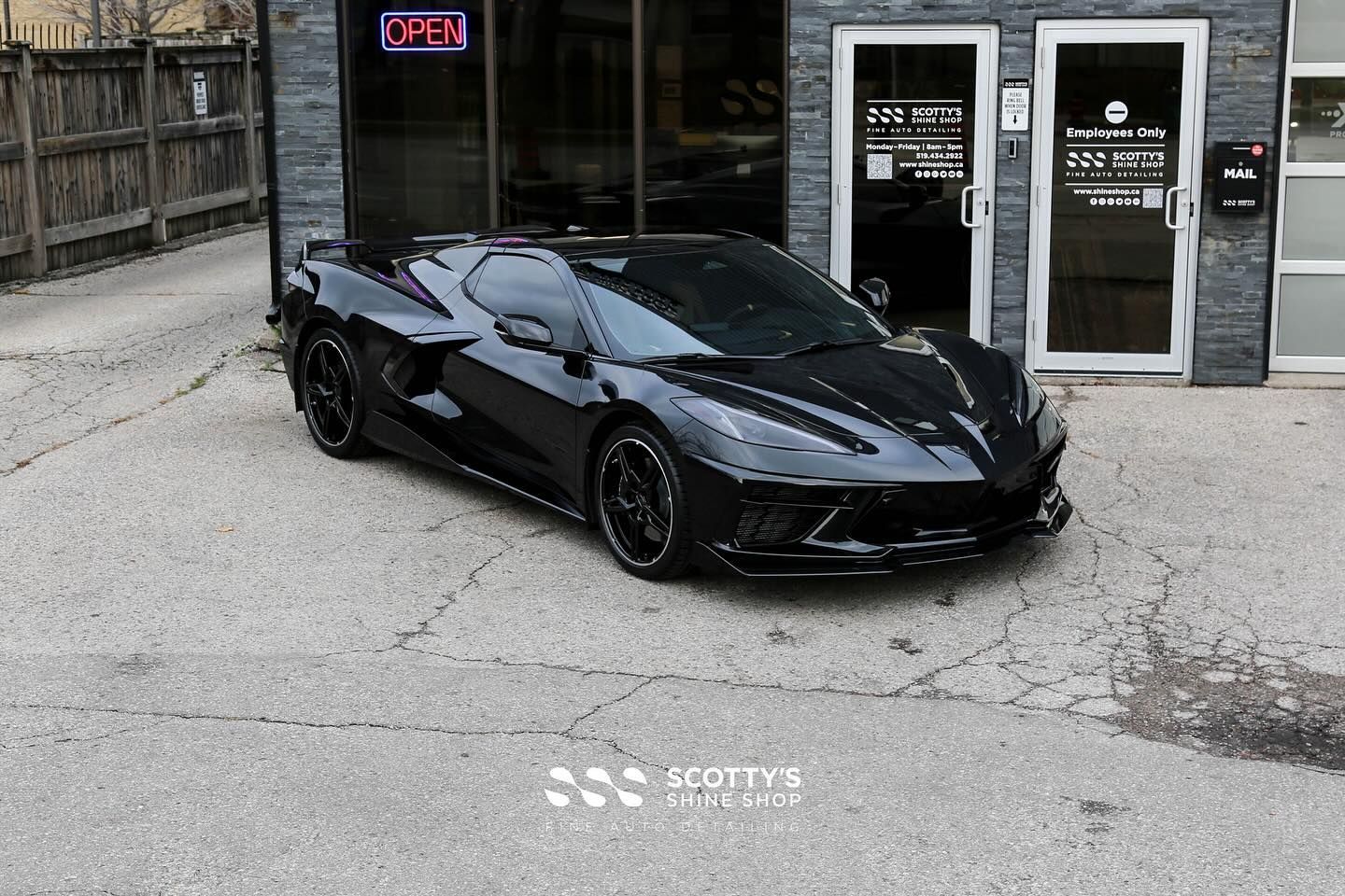 Chevrolet Corvette C8 Xpel Paint Protection Film, Paint Correction, Xpel Prime XR Plus Window Tint and Xpel Fusion Ceramic Coatings on the Wheels, Body and Glass London, Canada