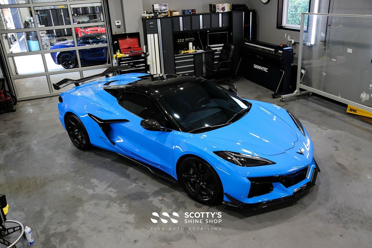 Chevrolet Corvette C8 Z06 Suntek Ultra Paint Protection Film from above London, Canada