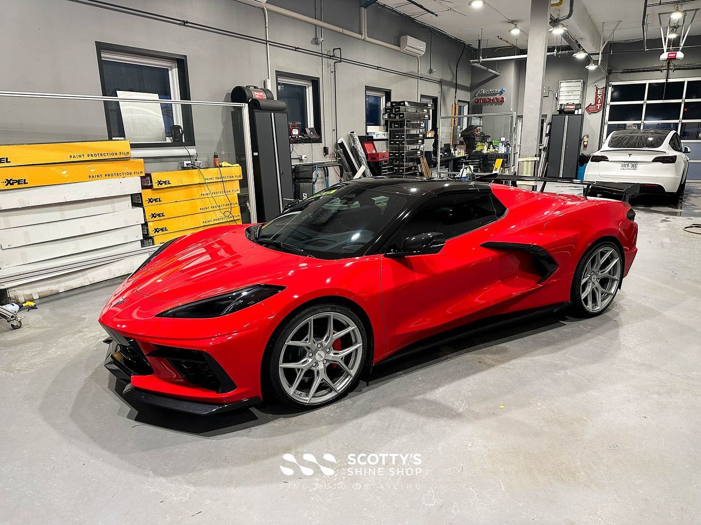 Nearing completion on this monster Corvette project! Full body coverage with Xpel Ultimate Plus pain